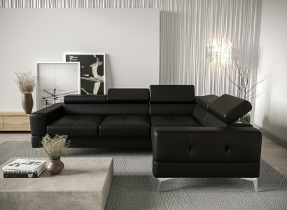 Multifunktion Sofa Couch Eckpolsterung Wohnzimmer L-Form Schwarz Modern Luxus